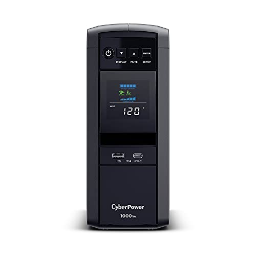 CyberPower CP1000PFCLCD PFC Sinewave UPS, 1000VA/600W, 10 Outlets
