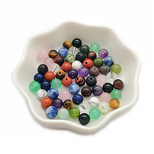 750pcs Natural Round Stone Beads for DIY Jewelry