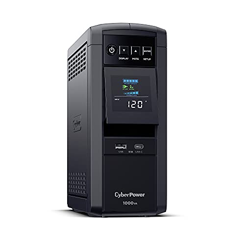 CyberPower CP1000PFCLCD PFC Sinewave UPS, 1000VA/600W, 10 Outlets