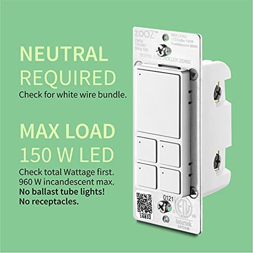 Zooz Z-Wave Plus Scene Controller ZEN32 - White