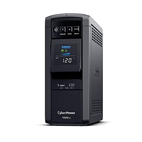 CyberPower CP1000PFCLCD PFC Sinewave UPS, 1000VA/600W, 10 Outlets