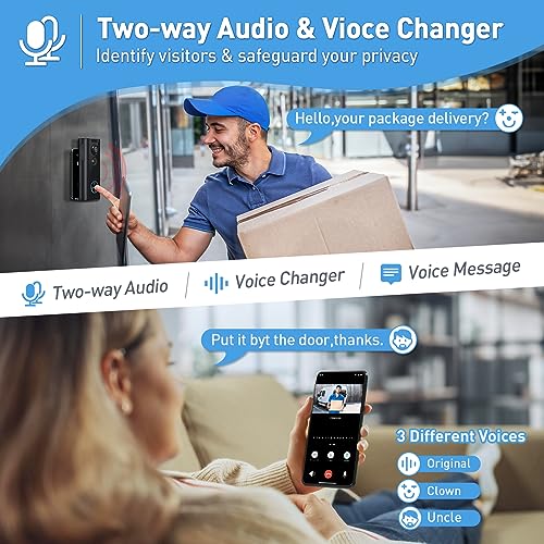 Wireless Video Doorbell Camera with Chime, 1080P, Alexa