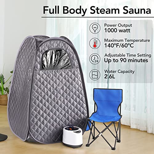 IvyBess Portable Full Body Sauna, 1000W with Steamer