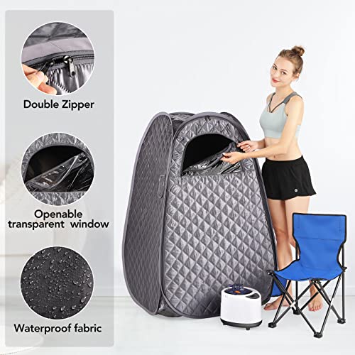 IvyBess Portable Full Body Sauna, 1000W with Steamer