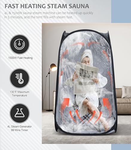 Portable Steam Sauna with Steamer & Foldable Chair