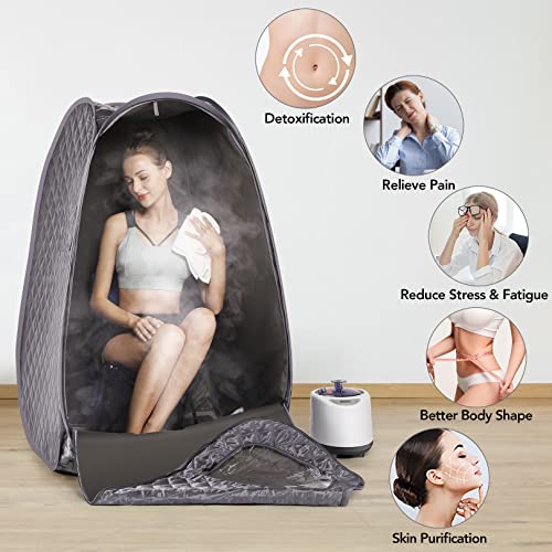 IvyBess Portable Full Body Sauna, 1000W with Steamer