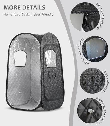 Portable Steam Sauna with Steamer & Foldable Chair