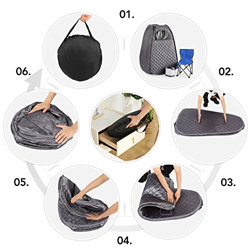 IvyBess Portable Full Body Sauna, 1000W with Steamer