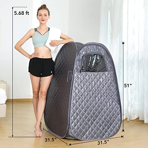 IvyBess Portable Full Body Sauna, 1000W with Steamer