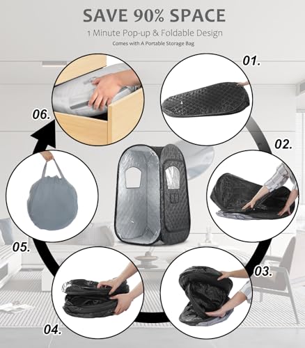 Portable Steam Sauna with Steamer & Foldable Chair