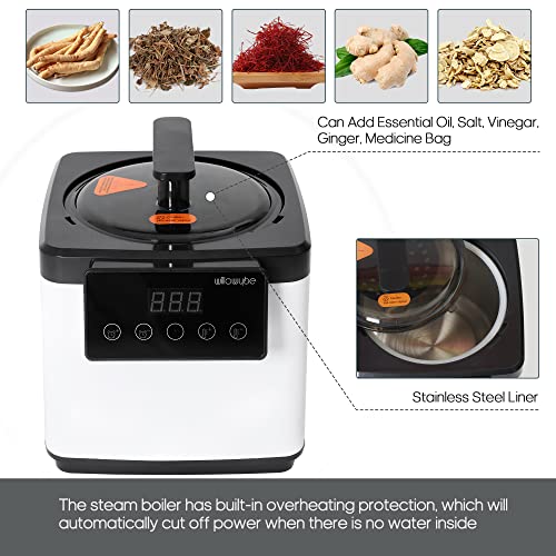 Black Portable Steam Sauna with Bluetooth and Chair