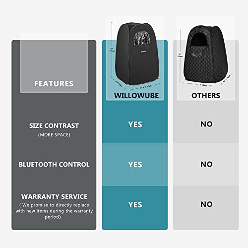 Black Portable Steam Sauna with Bluetooth and Chair