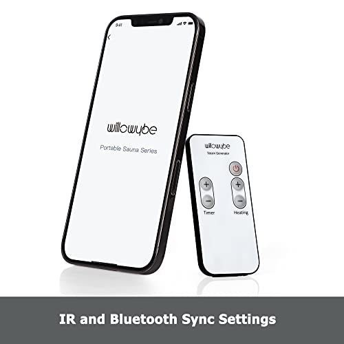 Black Portable Steam Sauna with Bluetooth and Chair