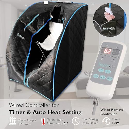 SereneLife Portable Infrared Sauna with Heating Foot Pad