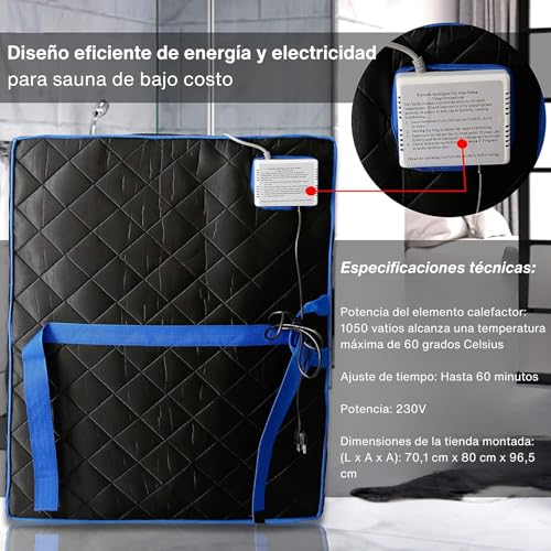 SereneLife Portable Infrared Sauna with Heating Foot Pad