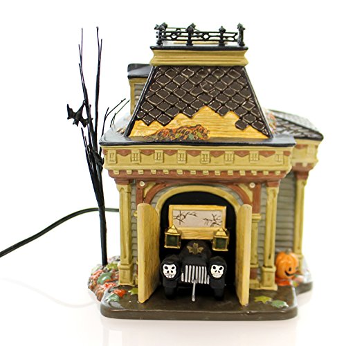 Department 56 Halloween Grimsley's Garage Lit Building VIP