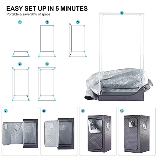 iDOTODO Full Size Portable Steam Sauna with Remote