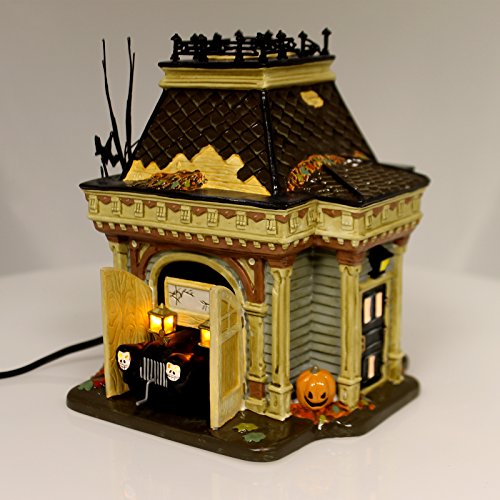 Department 56 Halloween Grimsley's Garage Lit Building VIP