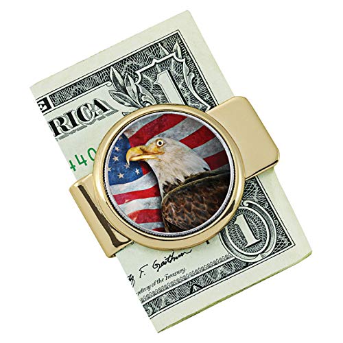 JFK Half Dollar Colorized Coin Money Clip with Eagle