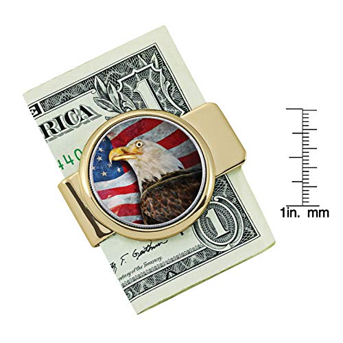 JFK Half Dollar Colorized Coin Money Clip with Eagle