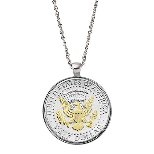 Gold Presidential Seal Half Dollar Coin Pendant Necklace