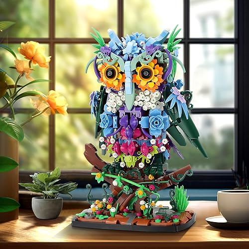 Floral Owl Toy Building Set - 1193 Pieces