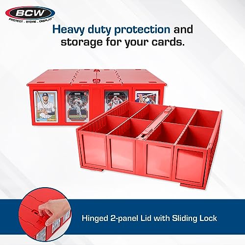 Red Collectible Card Bin - Storage Box for Trading Cards