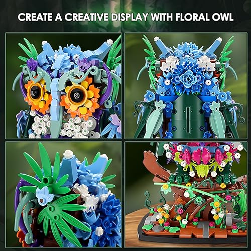 Floral Owl Toy Building Set - 1193 Pieces