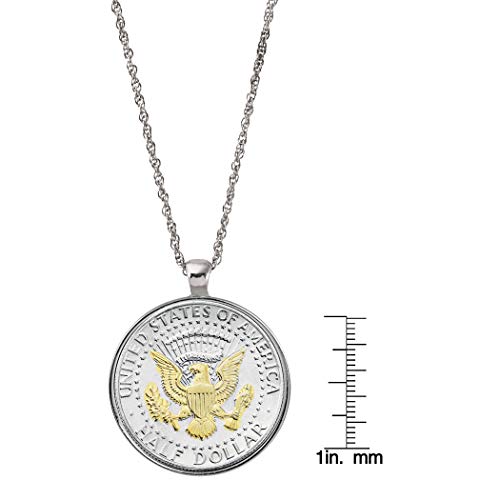 Gold Presidential Seal Half Dollar Coin Pendant Necklace