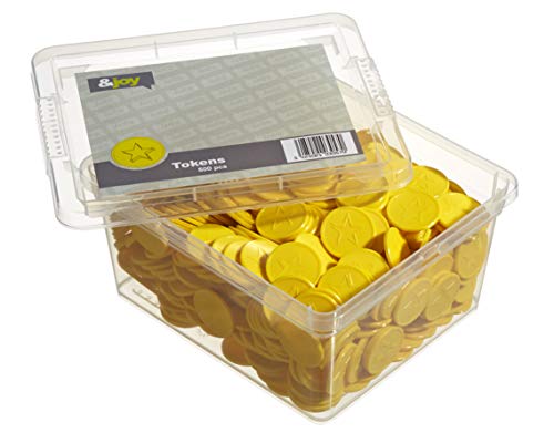 500 En-Joy Embossed Plastic Tokens - Yellow Star