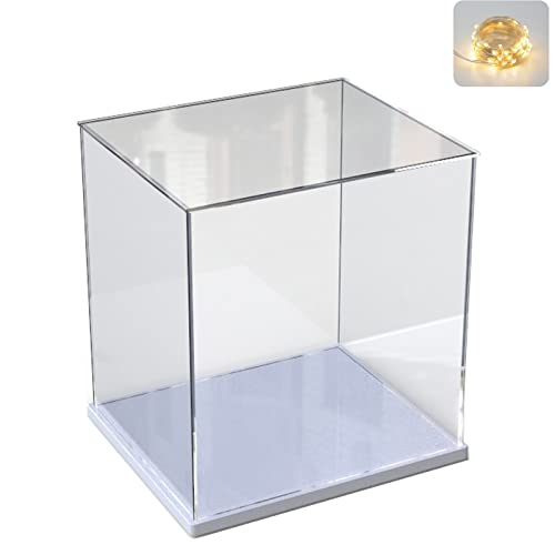 Acrylic Lego Display Case with Wood Base Organizer