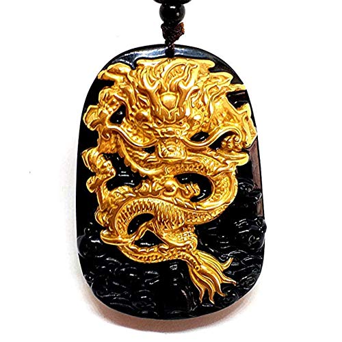 18K Pure Yellow Gold Dragon Pendant Necklace VIP Stylish