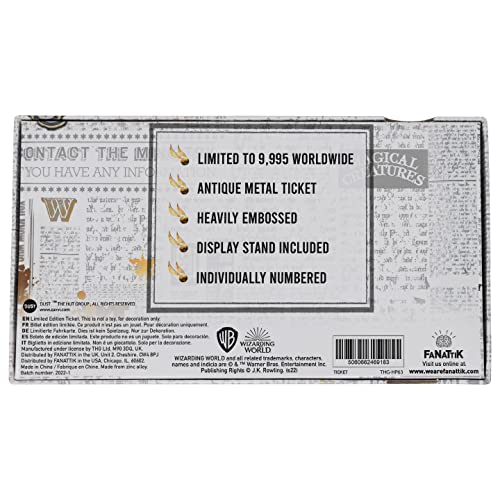 Official Harry Potter Quidditch Championship Ticket - Limited Edition