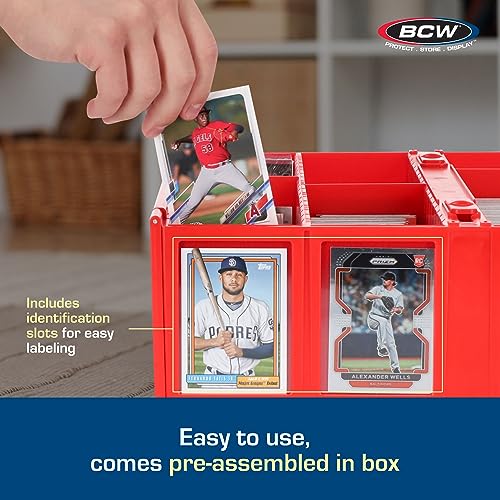 Red Collectible Card Bin - Storage Box for Trading Cards