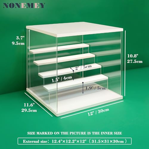 LED Lighted White Acrylic Display Stand - 5 Tier