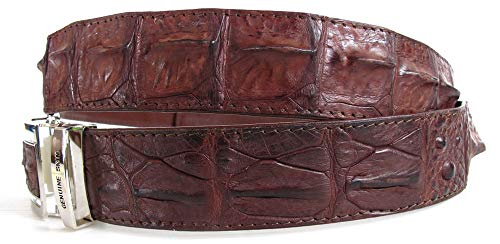 Julie Real Crocodile Skin Men's Brown Belt 48", Large