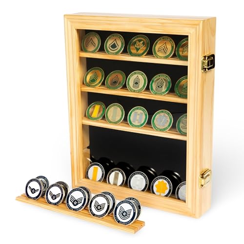 VIP Military Challenge Coin Display Case - Glass Door