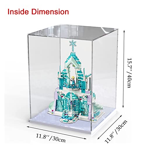 Acrylic Lego Display Case with Wood Base Organizer
