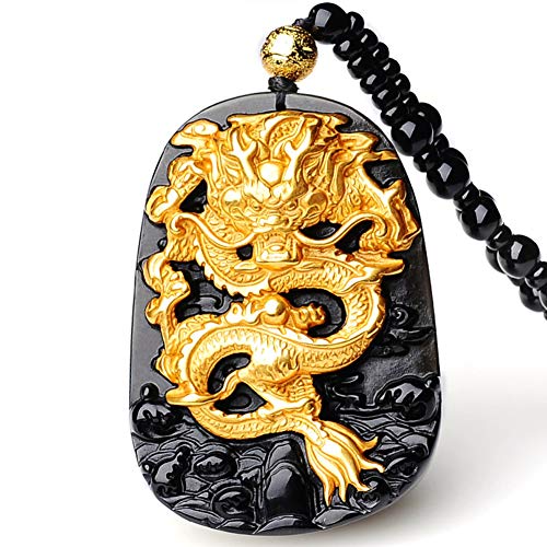18K Pure Yellow Gold Dragon Pendant Necklace VIP Stylish