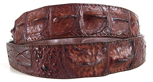 Julie Real Crocodile Skin Men's Brown Belt 48", Large