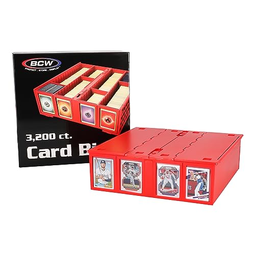 Red Collectible Card Bin - Storage Box for Trading Cards