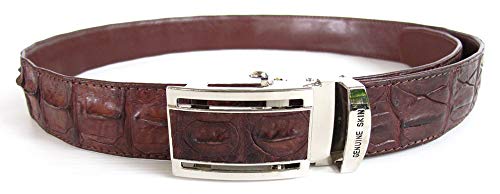 Julie Real Crocodile Skin Men's Brown Belt 48", Large