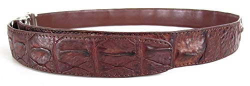 Julie Real Crocodile Skin Men's Brown Belt 48", Large
