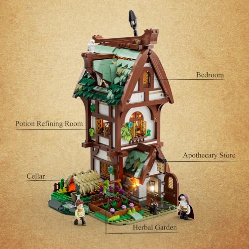 Medieval Apothecary Building Bricks Set - Collectible Display