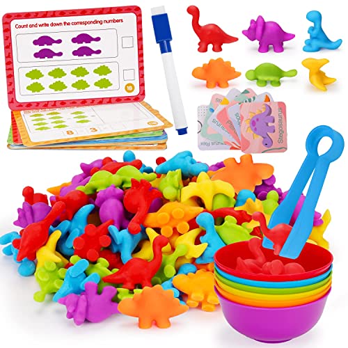 Montessori Counting Dinosaur Toy Set for Toddlers