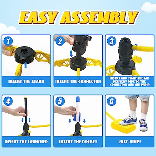 Kids Toy Rocket Launcher-Sports Games Outdoor Foam Rockets