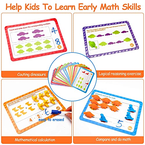 Montessori Counting Dinosaur Toy Set for Toddlers