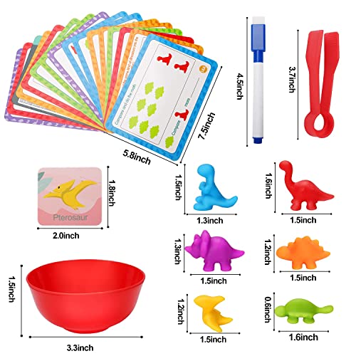 Montessori Counting Dinosaur Toy Set for Toddlers