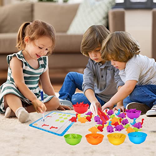 Montessori Counting Dinosaur Toy Set for Toddlers
