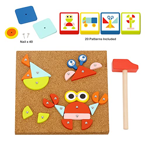 TOOKYLAND Fine Motor Toy: Hammer & Nails Montessori Game